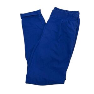 Bershka‎ blue baggy pants pleated tapered leg cuffed hem pullon Small
